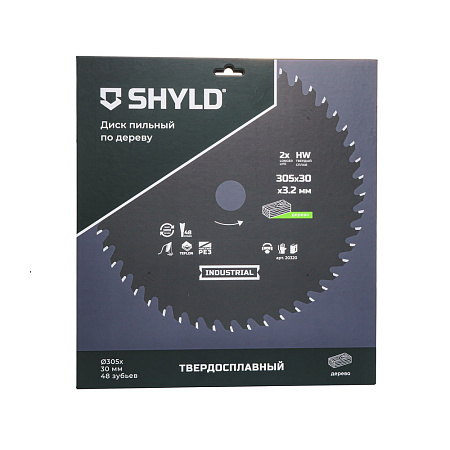 Диск пильный по дереву SHYLD твердосплавный 305х30 мм, 48 зубьев(20320)