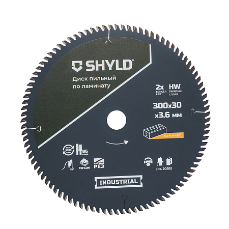 Диск пильный по ламинату SHYLD твердосплавный 300х30 мм, 96 зубьев(20585)